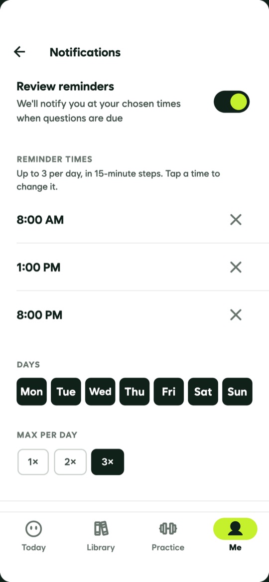 Notification settings